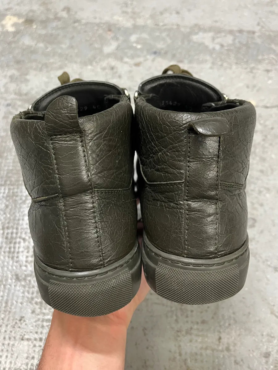 Balenciaga Arena Khaki High Leather Shoes (41.5eu/us8) FhScZrT 5