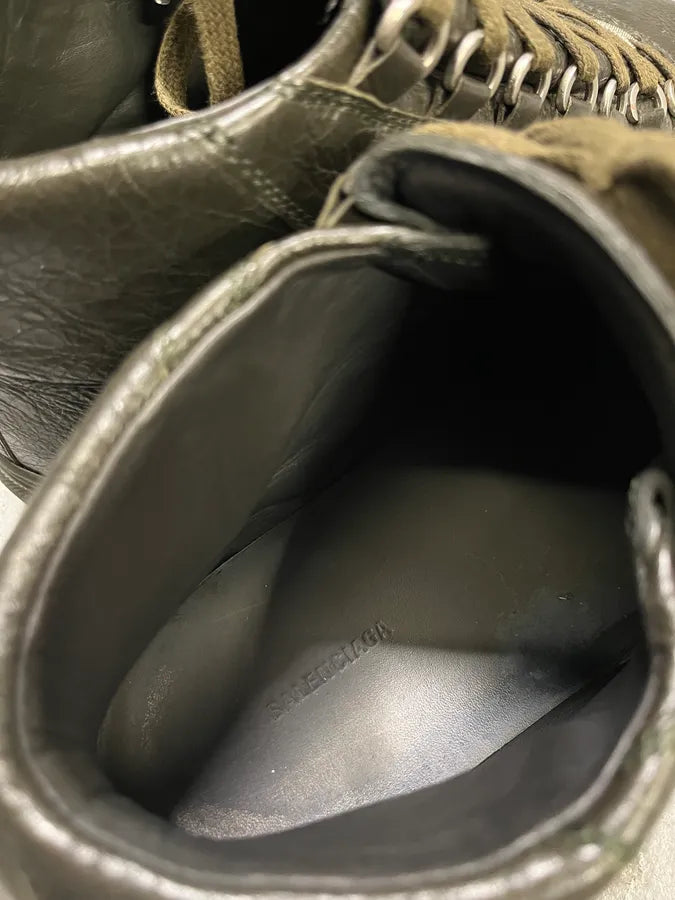Balenciaga Arena Khaki High Leather Shoes (41.5eu/us8) FhScZrT 8