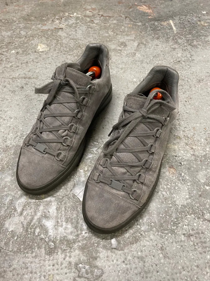 Balenciaga Arena Low Leather Grey Suede Sneakers (40.5eu/us7.5) 2