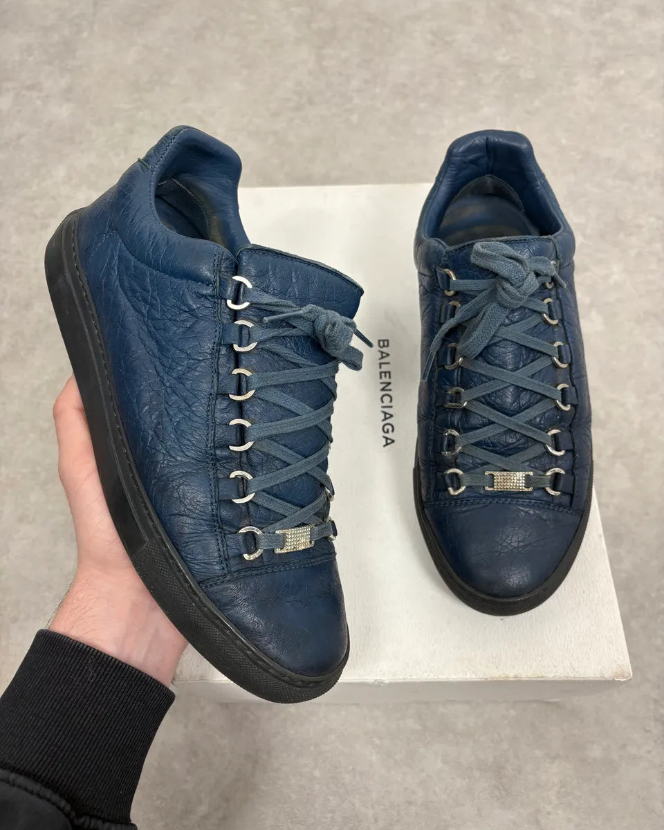 Balenciaga Arena Low Navy Leather Sneakers fEjojXS 0