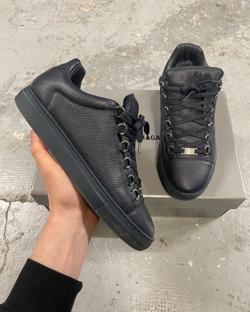 Balenciaga Arena Low Navy Leather Shoes (40.5eu/us7.5) 0