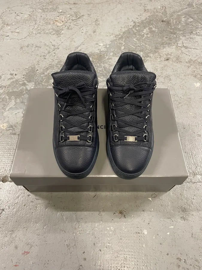 Balenciaga Arena Low Navy Leather Shoes (40.5eu/us7.5) 1