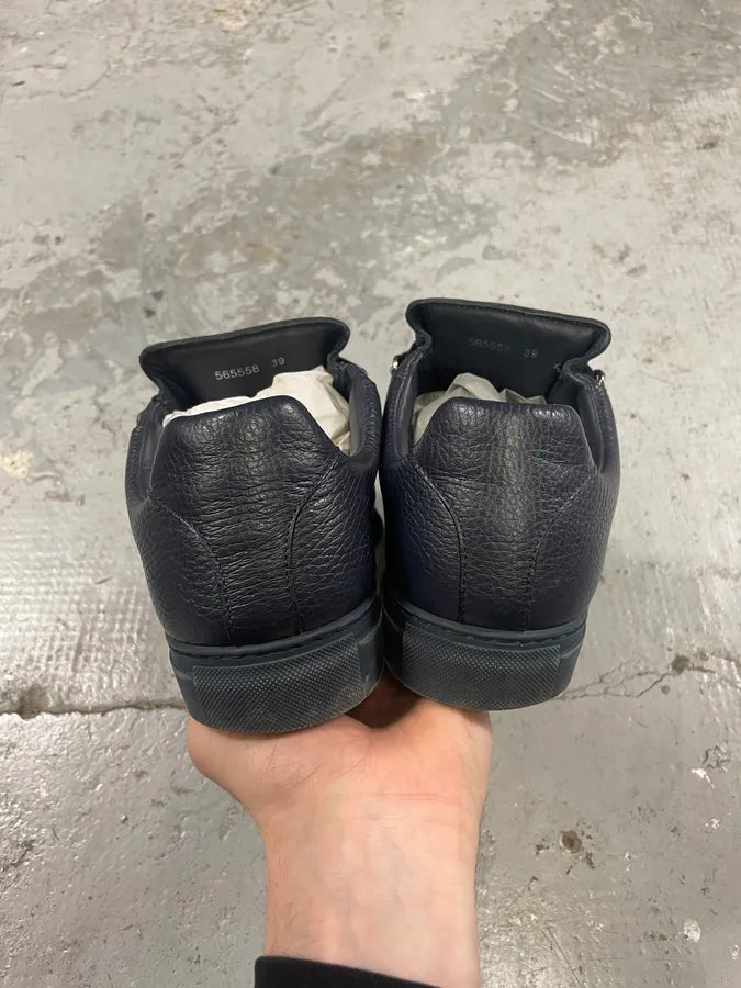 Balenciaga Arena Low Navy Leather Shoes (40.5eu/us7.5) 6
