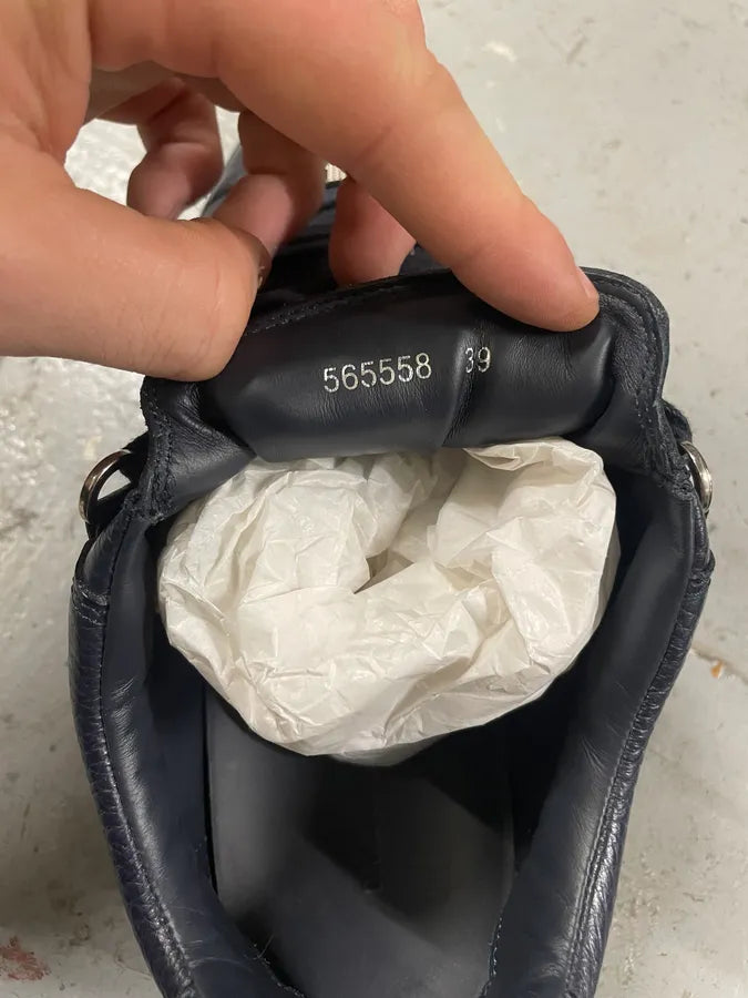 Balenciaga Arena Low Navy Leather Shoes (40.5eu/us7.5) 8
