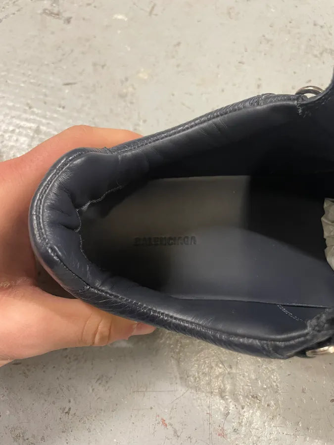 Balenciaga Arena Low Navy Leather Shoes (40.5eu/us7.5) 9