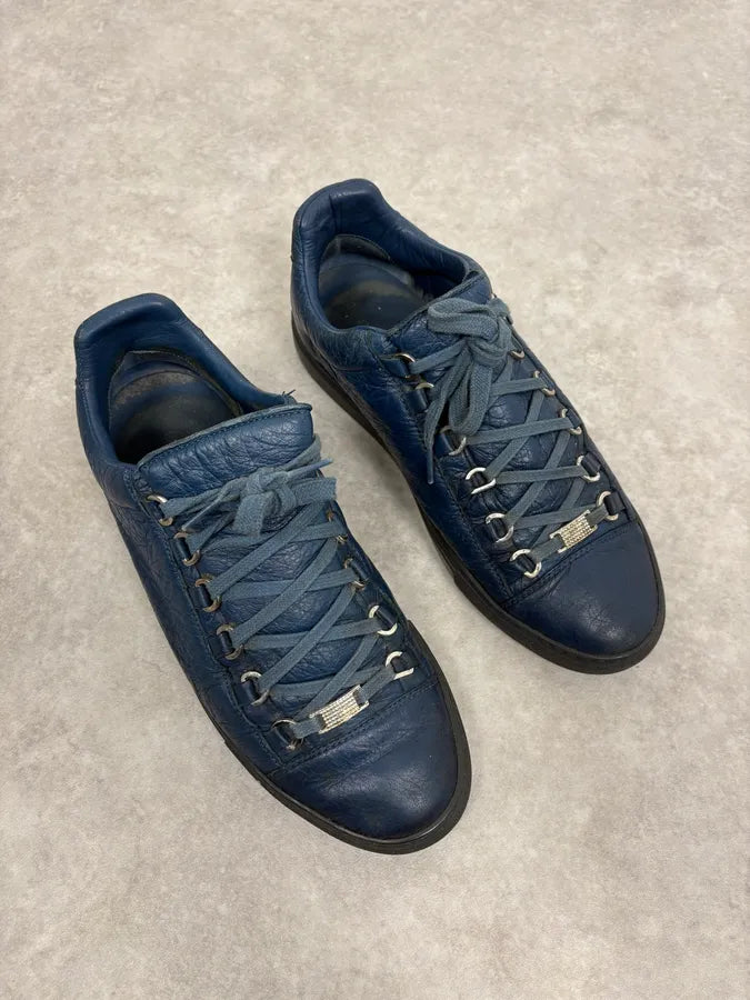 Balenciaga Arena Low Navy Leather Sneakers fEjojXS 2