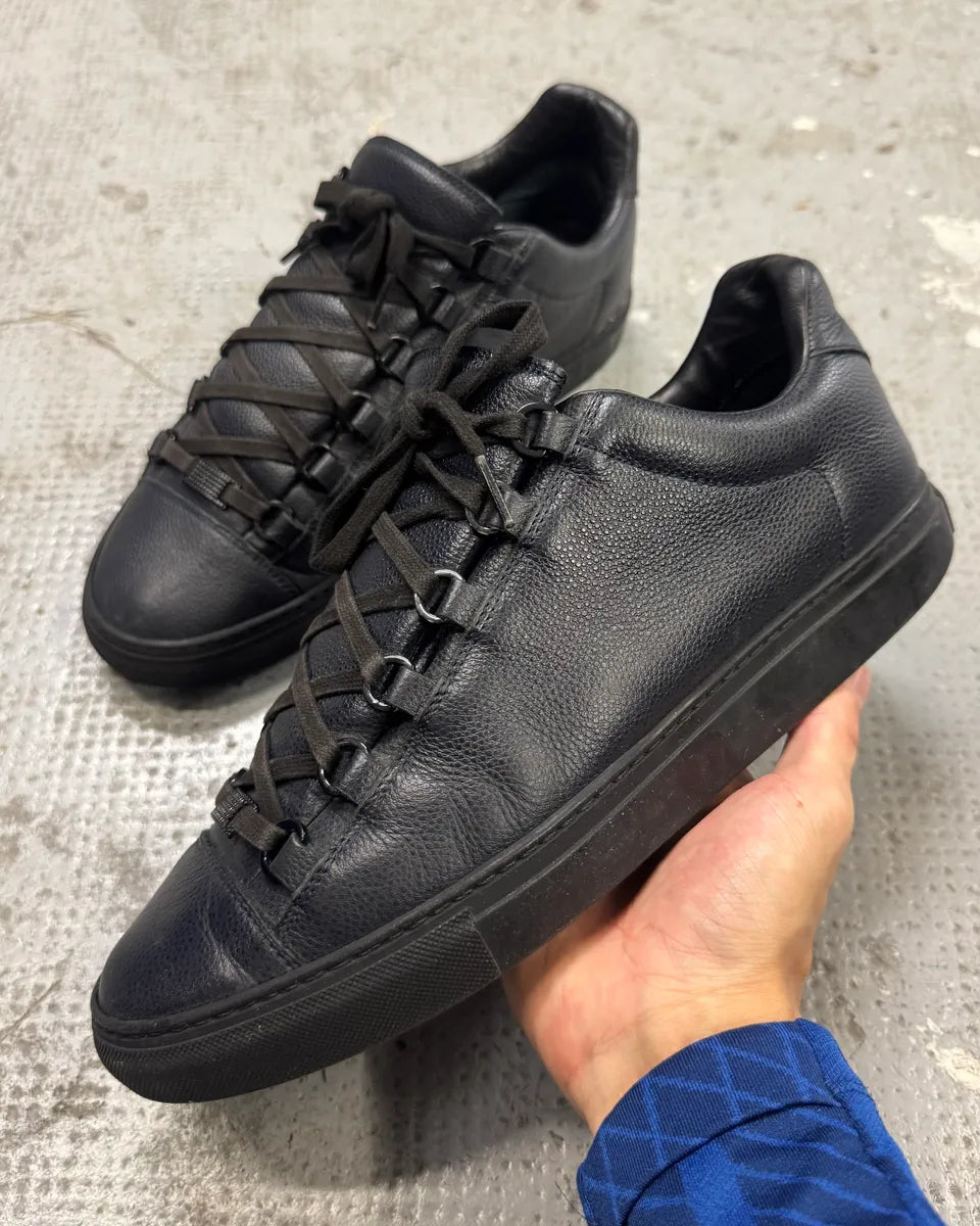 Balenciaga Arena Navy Black Low Leather Sneakers (42eu/us8.5) NJVMRLq 0