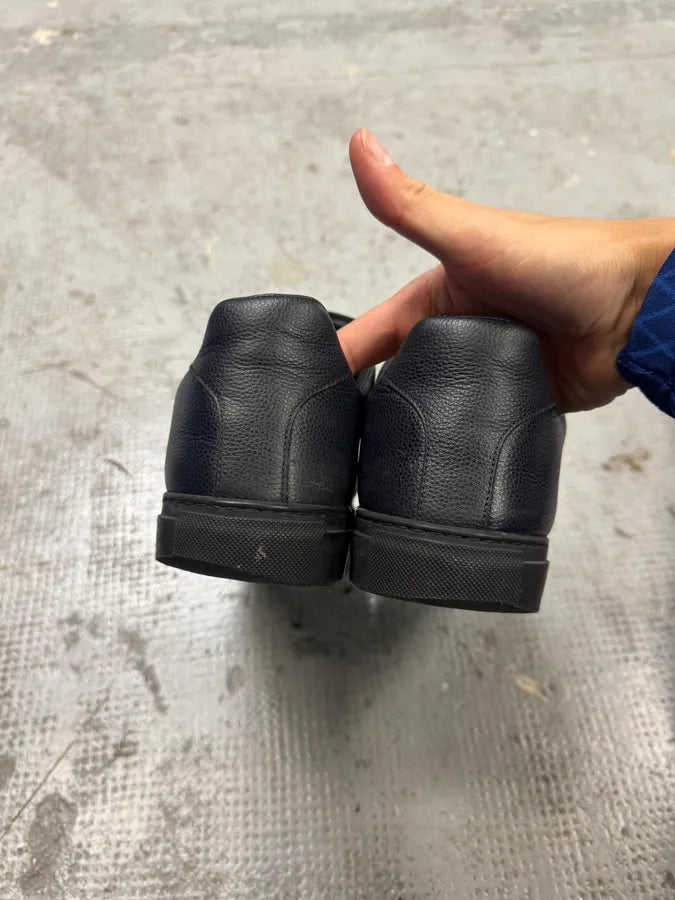 Balenciaga Arena Navy Black Low Leather Sneakers (42eu/us8.5) NJVMRLq 4