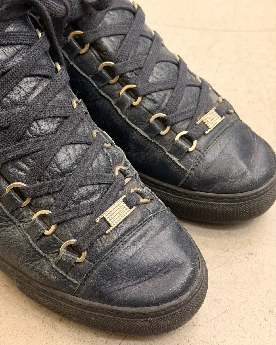 Balenciaga Arena Navy Leather High Sneakers NnEKeIy 5