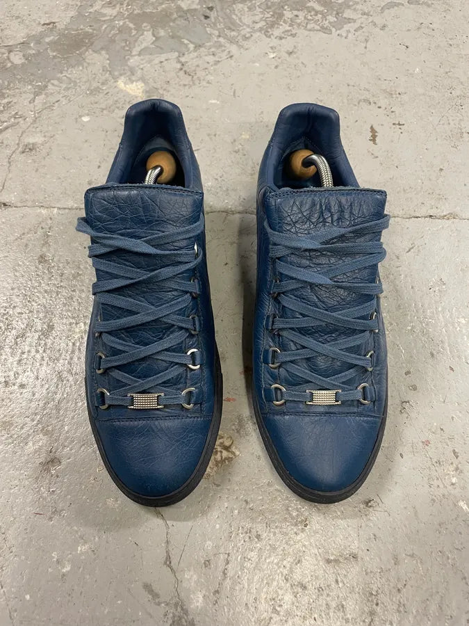Balenciaga Arena Navy Low Leather Shoes (43.5eu/us9.5) 1