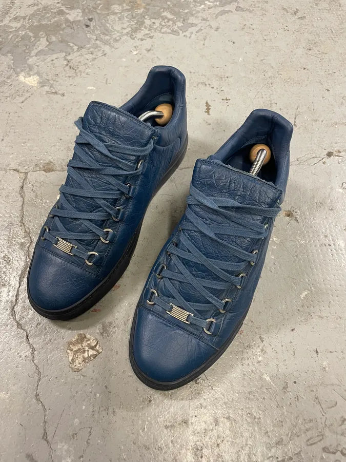 Balenciaga Arena Navy Low Leather Shoes (43.5eu/us9.5) 2