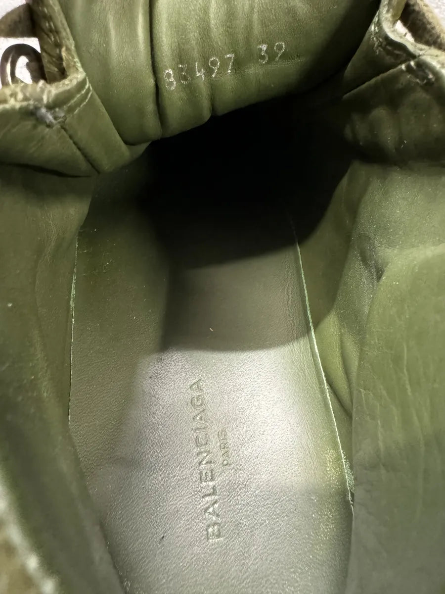 Balenciaga Arena Olive Green High Leather Sneakers IfeSeOt 9