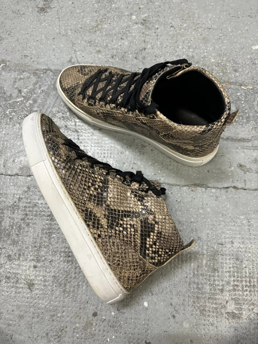 Balenciaga Arena Python Effect Leather High Top Sneakers kfAvNdu 1