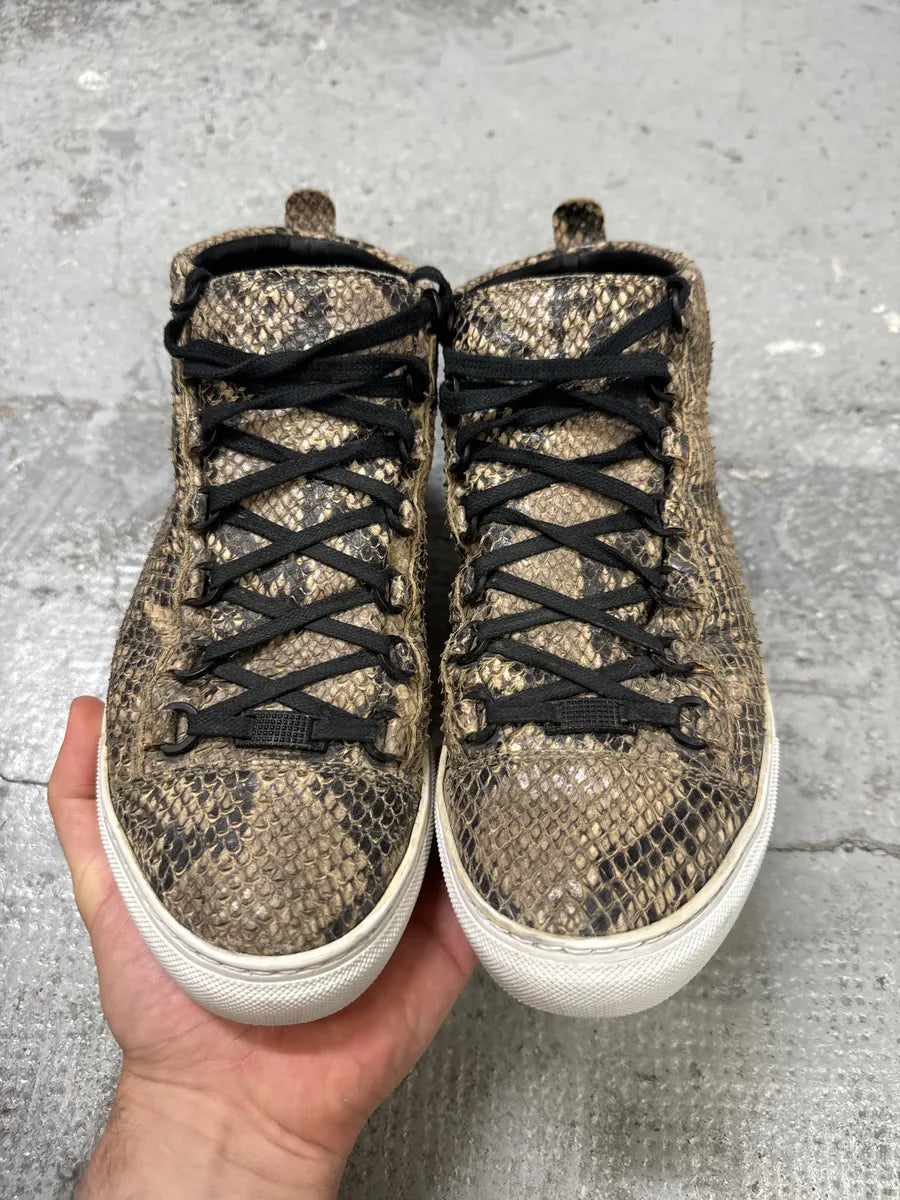 Balenciaga Arena Python Effect Leather High Top Sneakers kfAvNdu 3