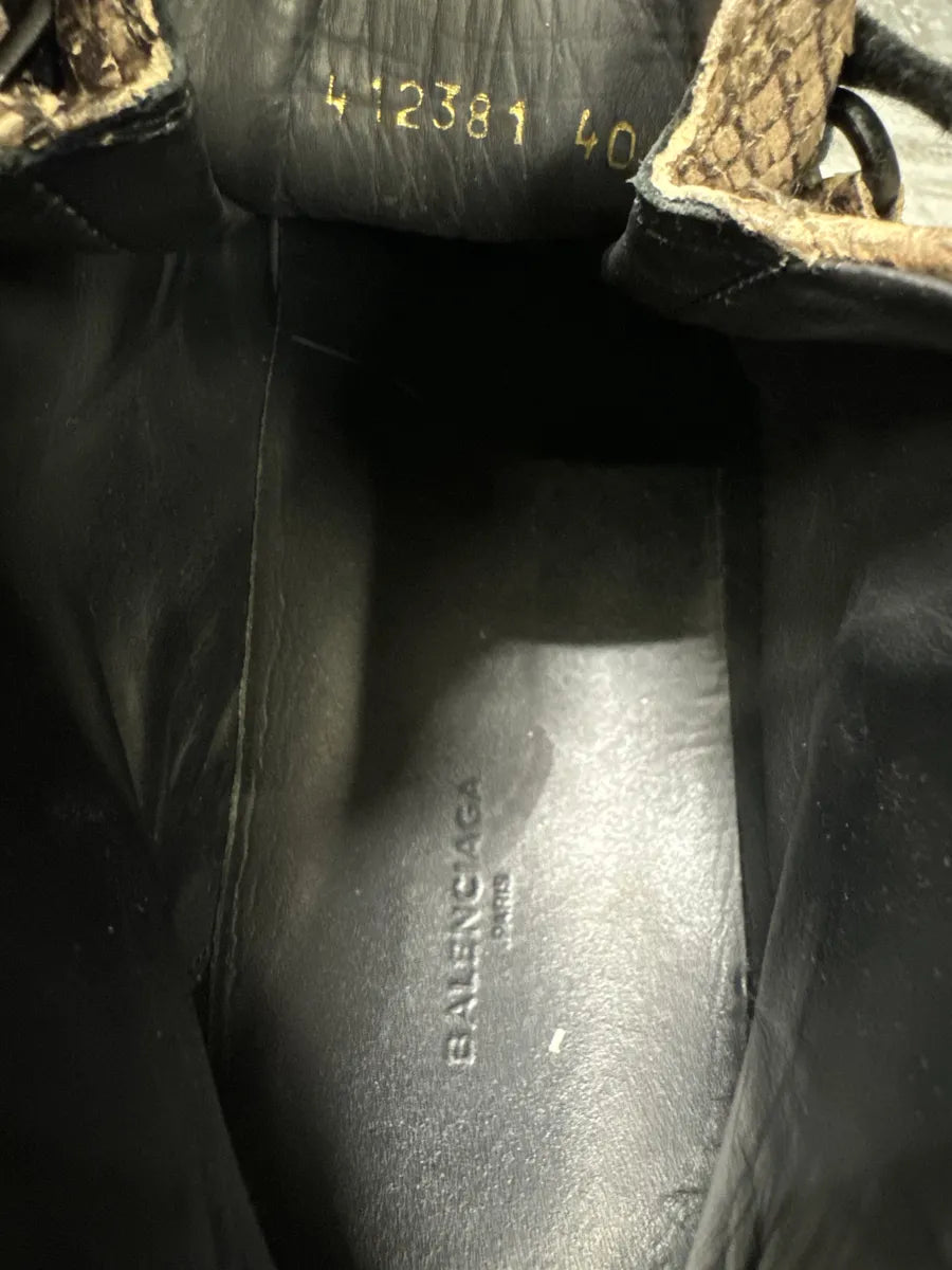 Balenciaga Arena Python Effect Leather High Top Sneakers kfAvNdu 5