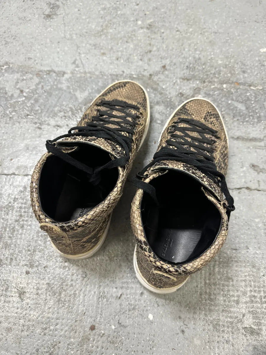 Balenciaga Arena Python Effect Leather High Top Sneakers kfAvNdu 7