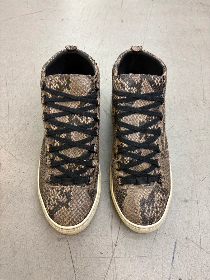 Balenciaga Arena Beige Python Leather High Sneakers sipVxJZ 1