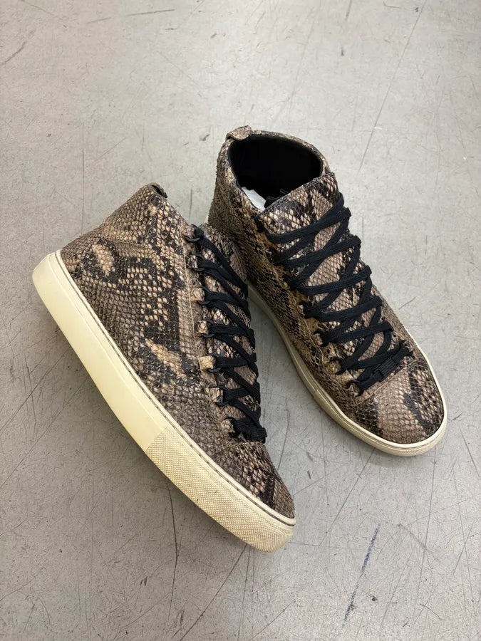 Balenciaga Arena Beige Python Leather High Sneakers sipVxJZ 4