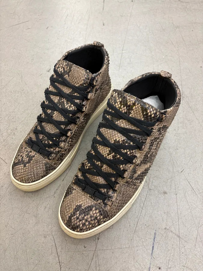 Balenciaga Arena Beige Python Leather High Sneakers sipVxJZ 2