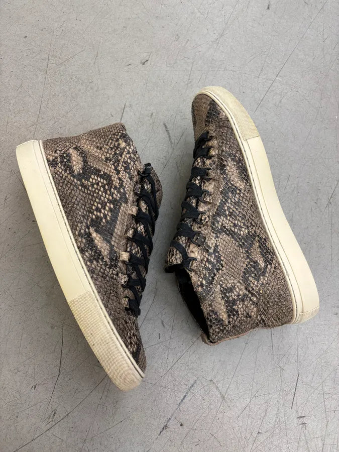 Balenciaga Arena Beige Python Leather High Sneakers sipVxJZ 5