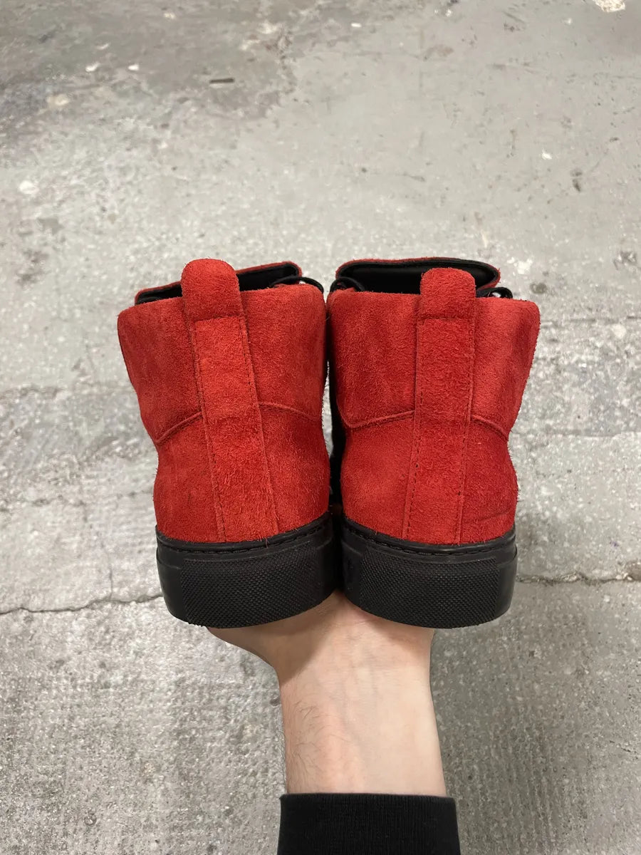 Balenciaga Arena Red & Black Devil Suede Leather High Shoes (42.5eu/us9) 4