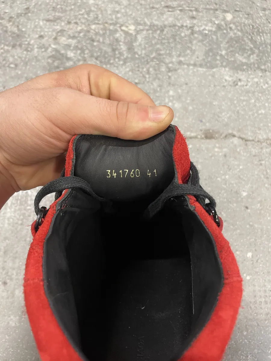 Balenciaga Arena Red & Black Devil Suede Leather High Shoes (42.5eu/us9) 7