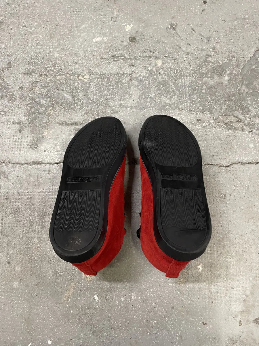 Balenciaga Arena Red & Black Devil Suede Leather High Shoes (42.5eu/us9) 8