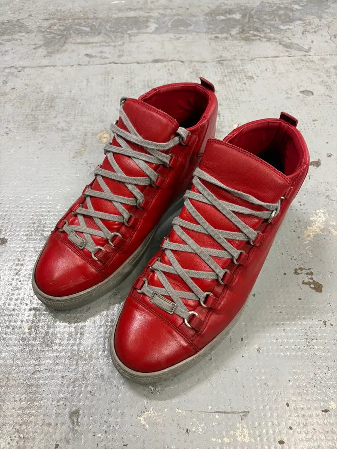 Balenciaga Arena Red & Grey High Top Sneakers abWADla 2
