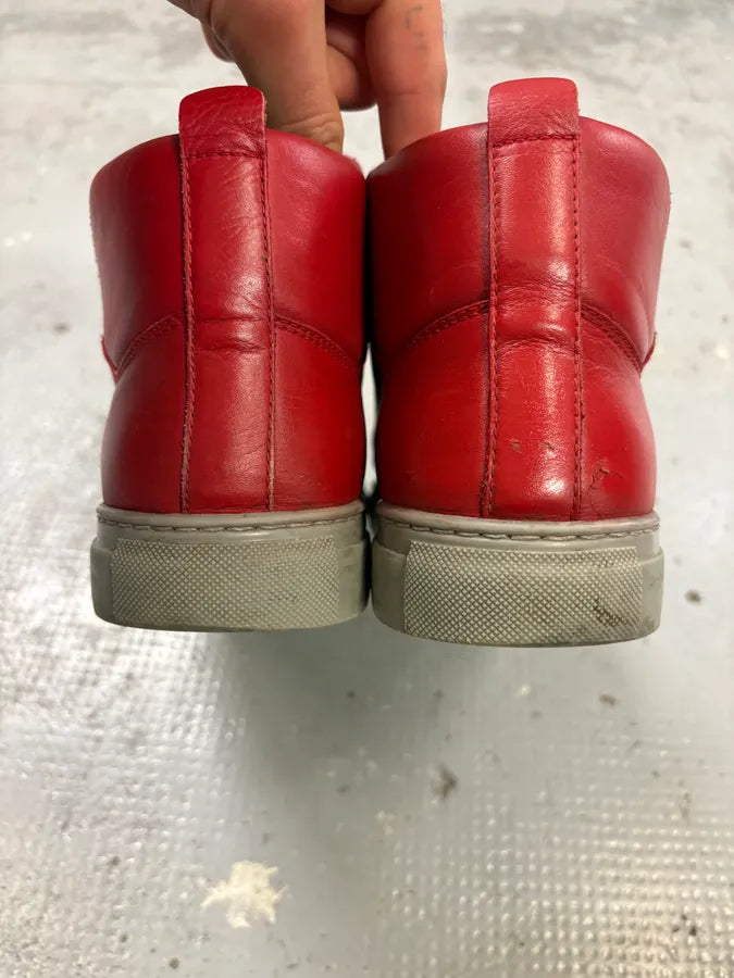 Balenciaga Arena Red & Grey High Top Sneakers abWADla 6