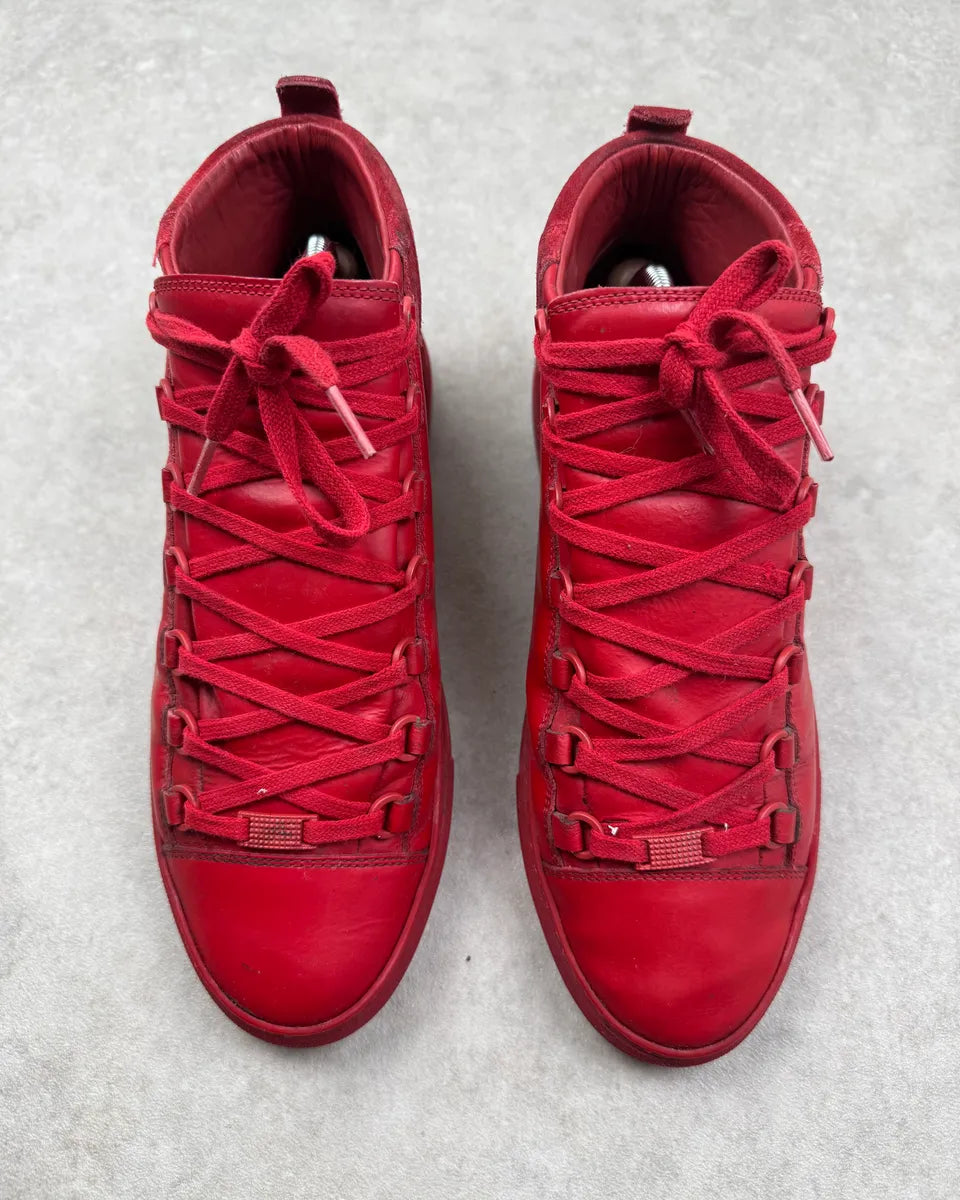 Balenciaga Arena Red Gradient Suede Leather High Sneakers RfUKcFm 5