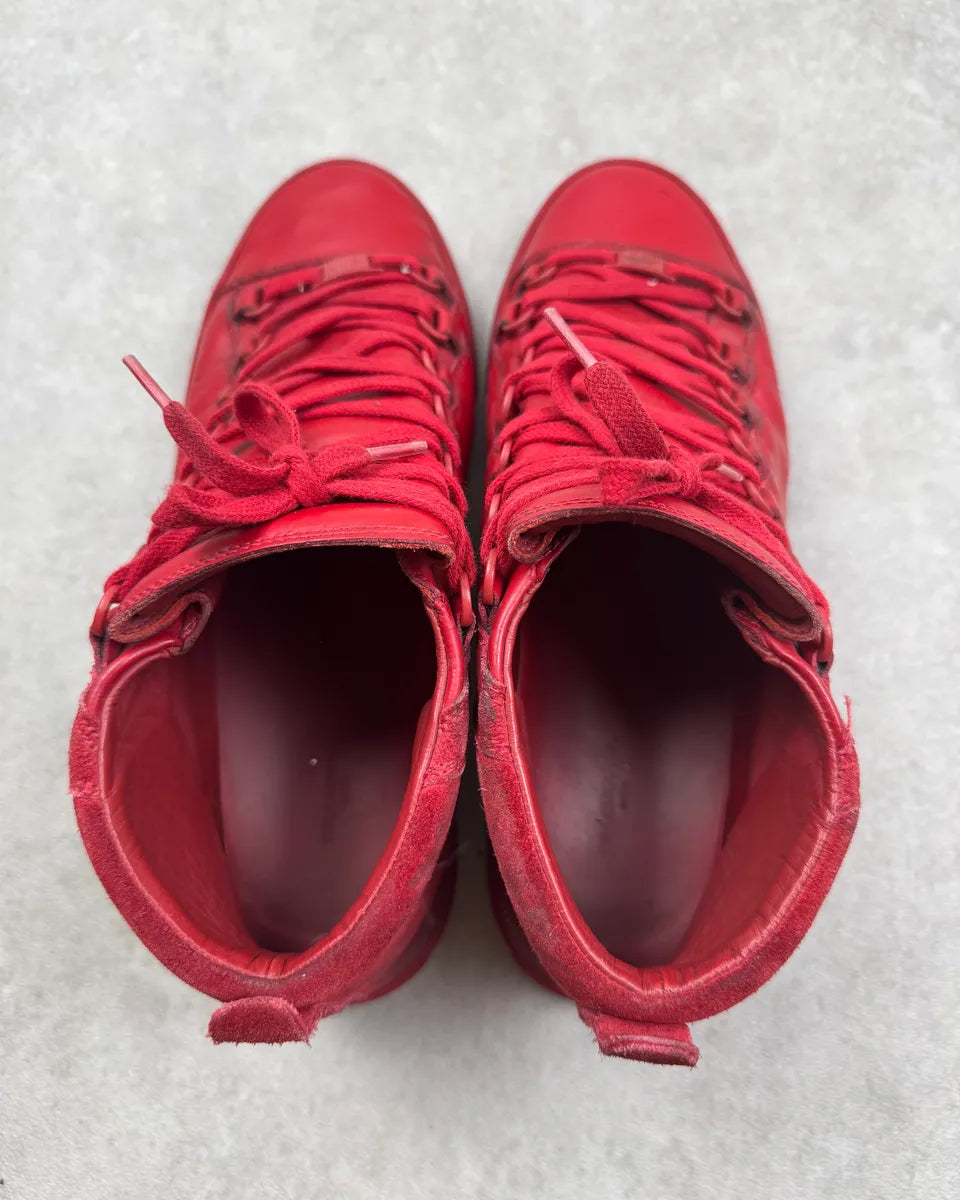 Balenciaga Arena Red Gradient Suede Leather High Sneakers RfUKcFm 6