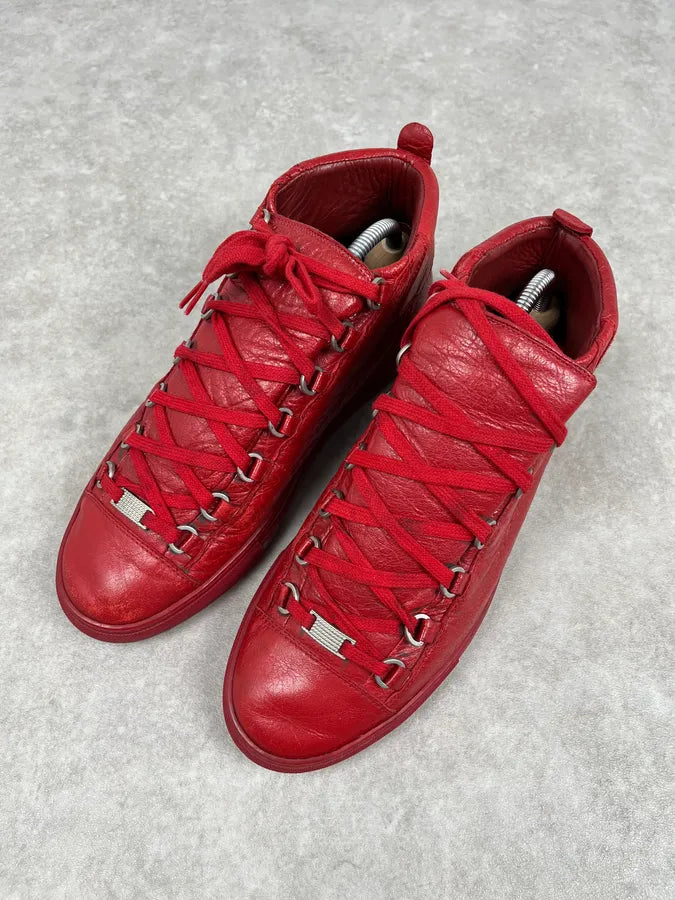 Balenciaga Arena Red High Leather Sneakers DUoeXll 3