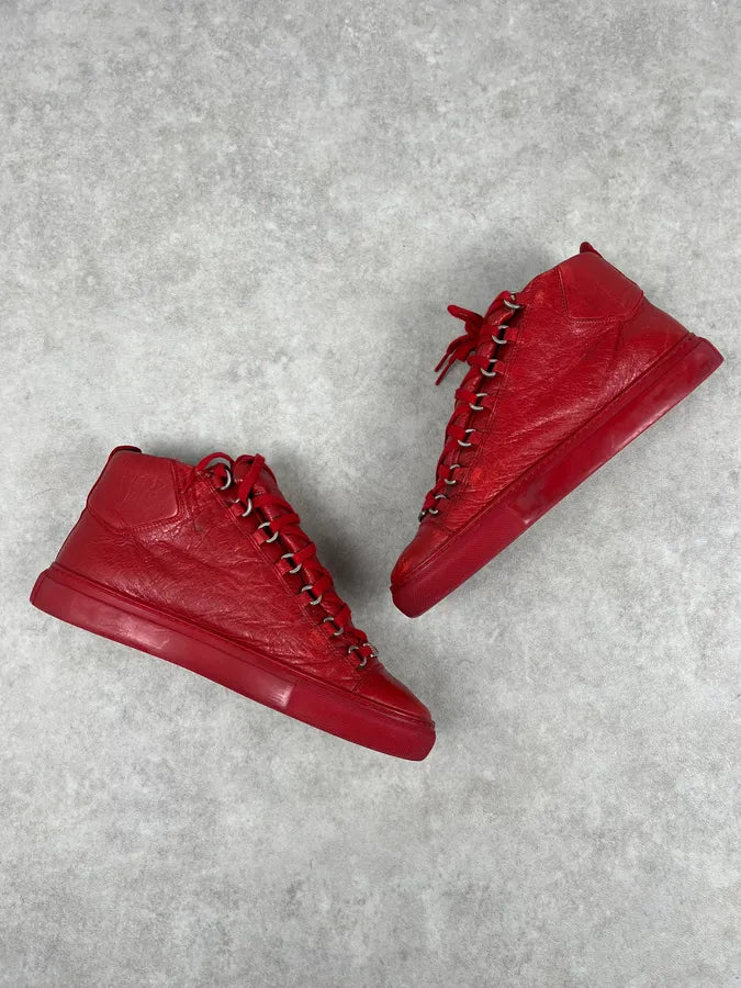 Balenciaga Arena Red High Leather Sneakers DUoeXll 2