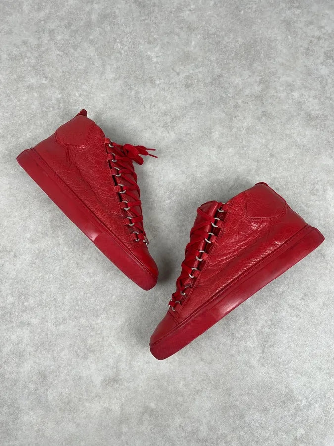 Balenciaga Arena Red High Leather Sneakers DUoeXll 4