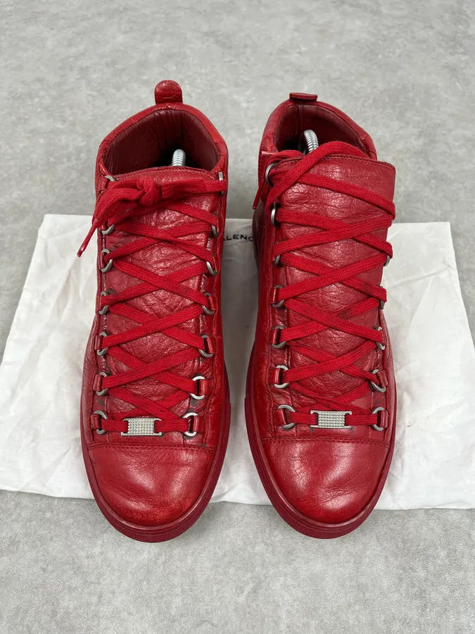 Balenciaga Arena Red High Leather Sneakers DUoeXll 1
