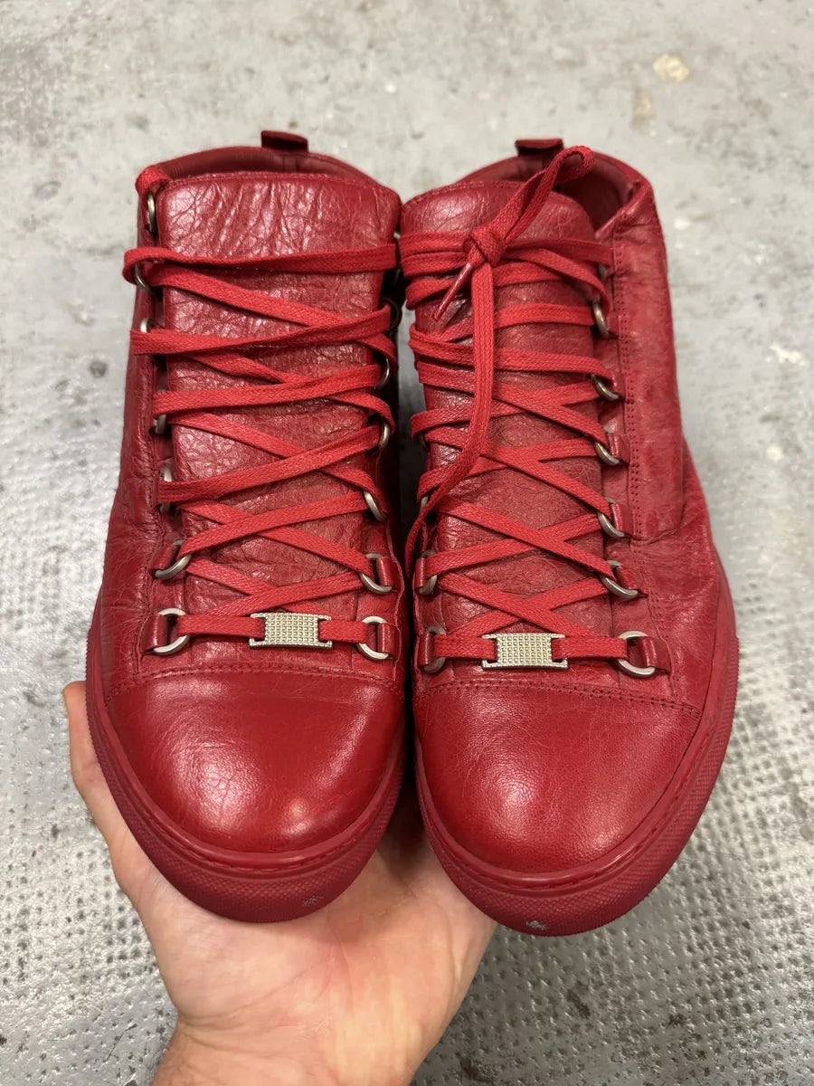 Balenciaga Arena Red High Leather Sneakers ROfFIIE 2