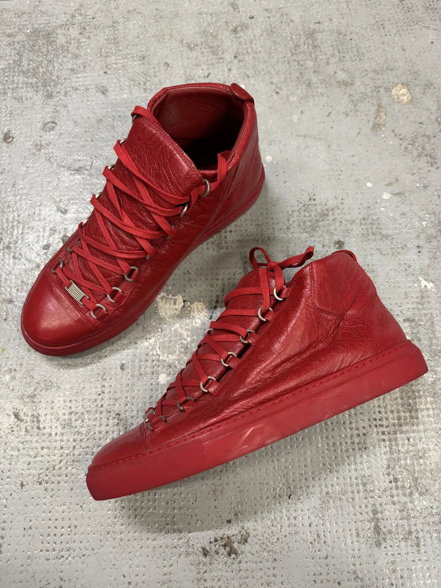 Balenciaga Arena Red High Leather Sneakers ROfFIIE 3