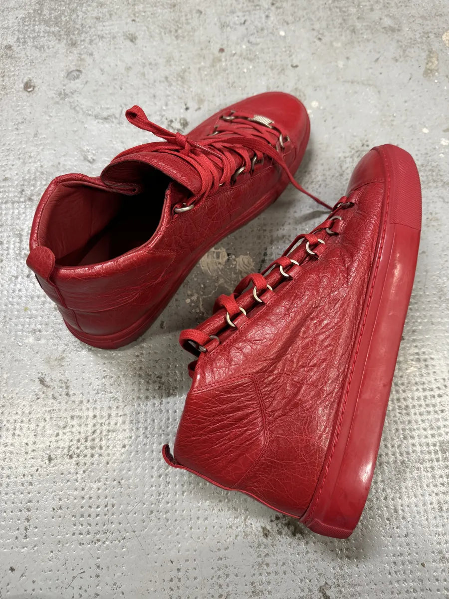 Balenciaga Arena Red High Leather Sneakers ROfFIIE 4