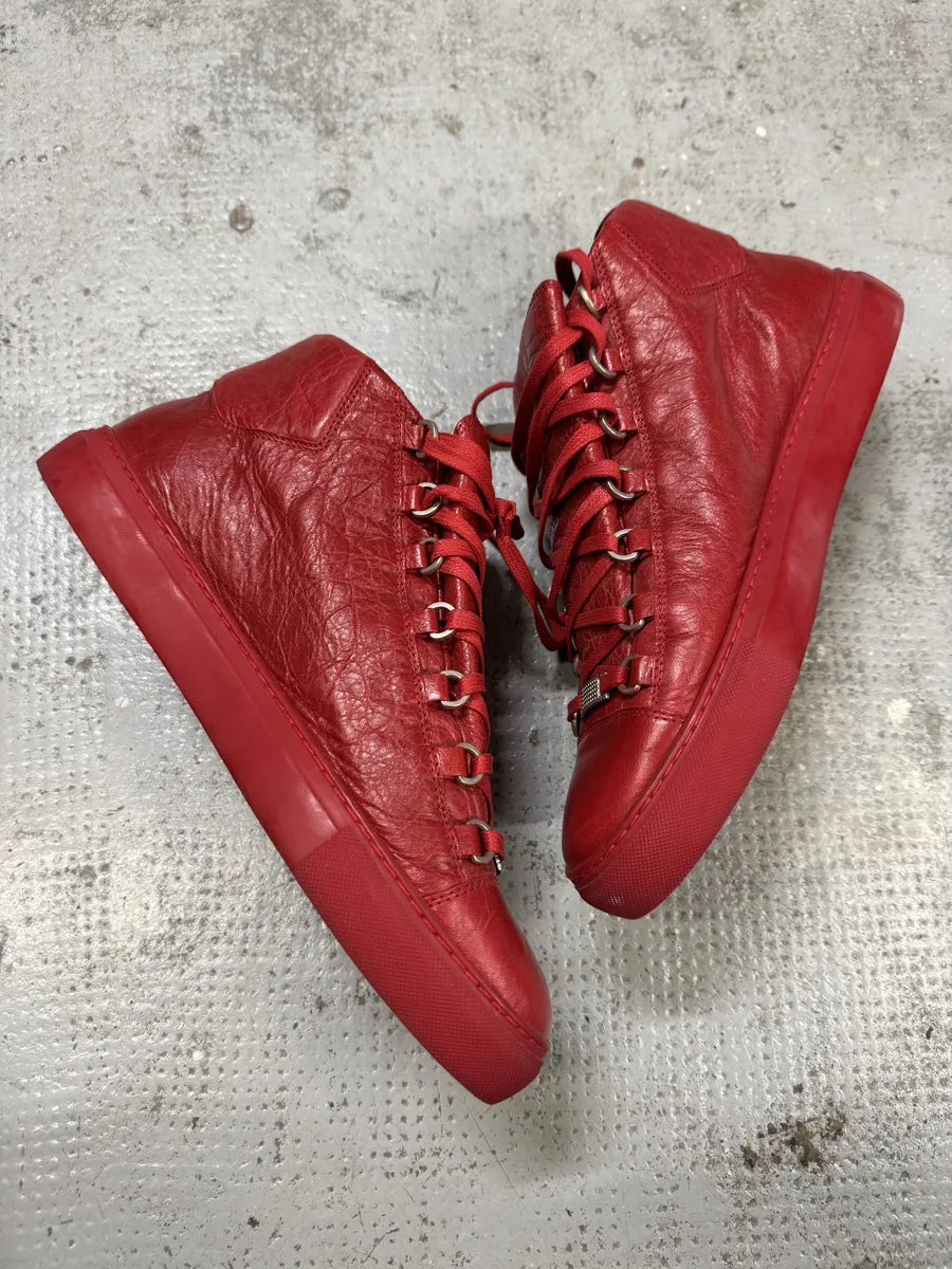 Balenciaga Arena Red High Leather Sneakers ROfFIIE 5