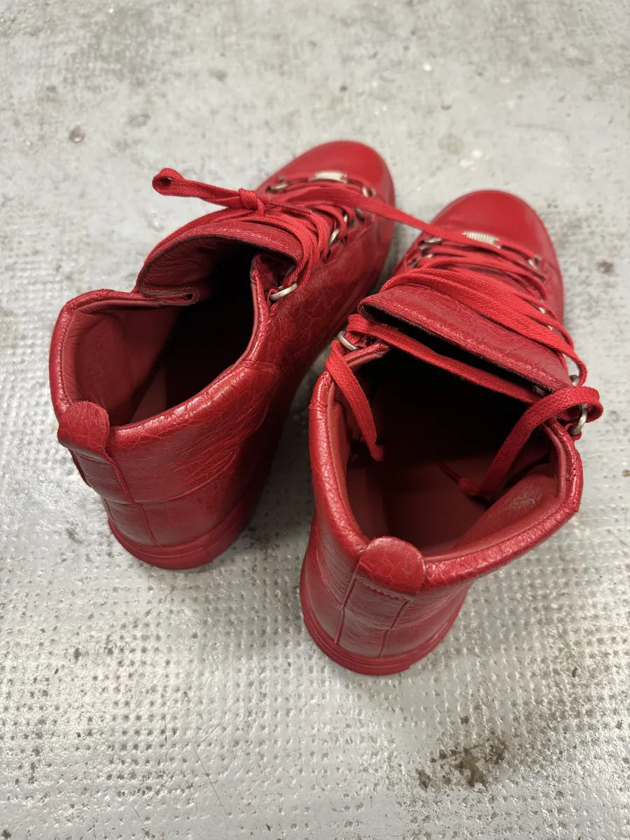 Balenciaga Arena Red High Leather Sneakers ROfFIIE 8