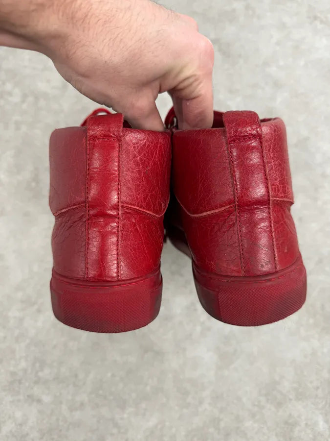 Balenciaga Arena Red High Leather Sneakers DrhlbEa 5