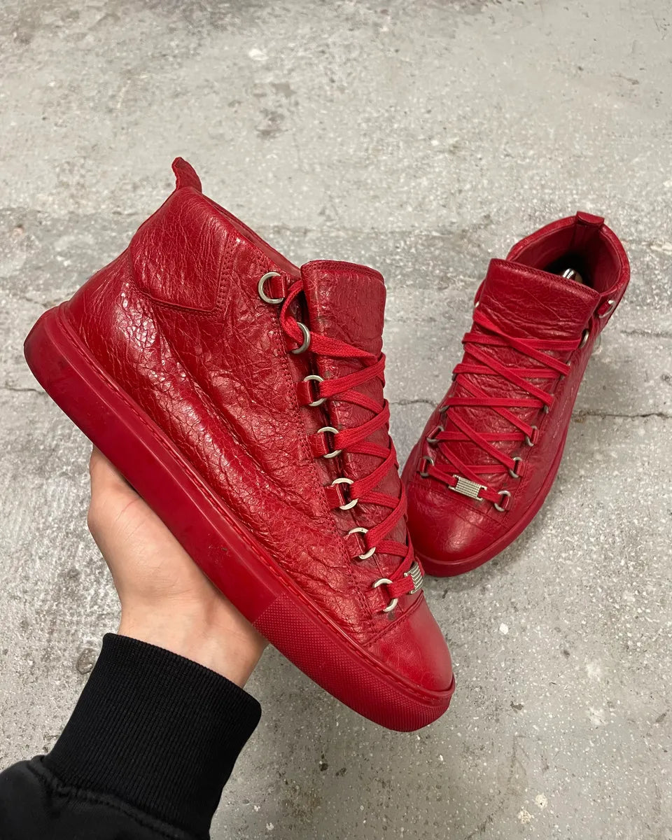 Balenciaga Arena Red Leather High Shoes (41.5eu/us8) 0