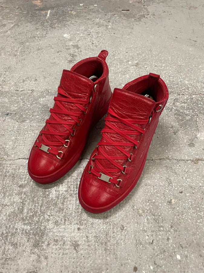 Balenciaga Arena Red Leather High Shoes (41.5eu/us8) 2
