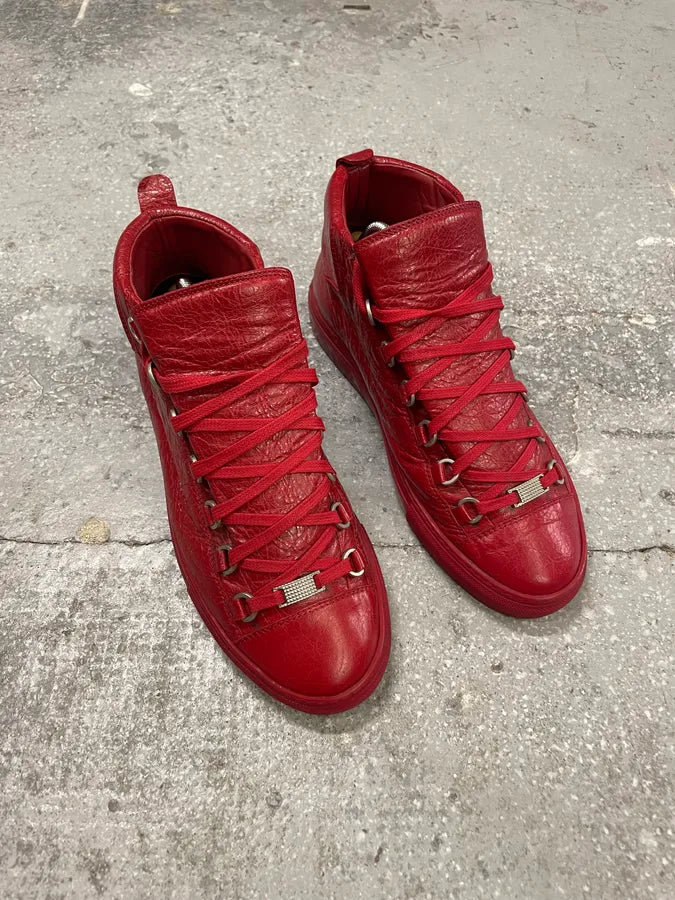 Balenciaga Arena Red Leather High Shoes (41.5eu/us8) 3