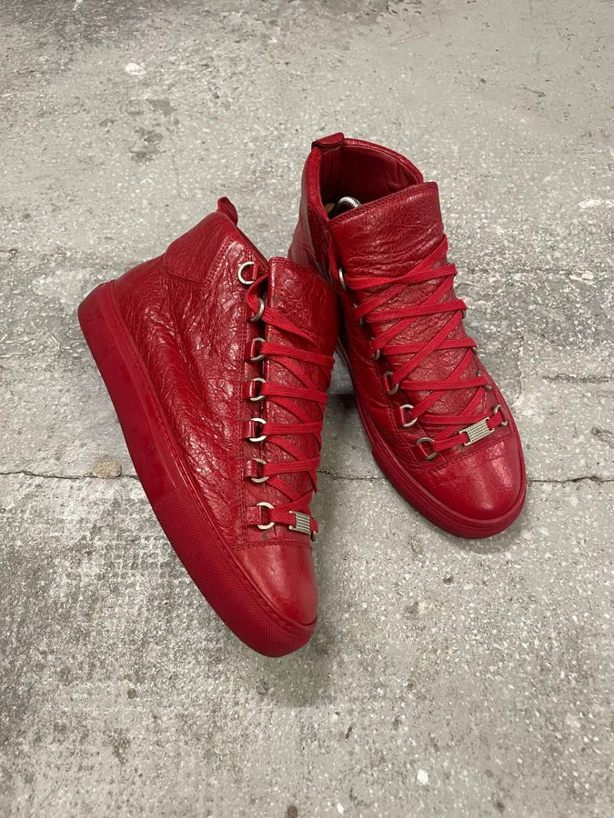 Balenciaga Arena Red Leather High Shoes (41.5eu/us8) 4