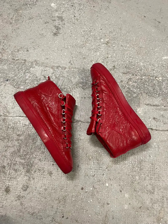 Balenciaga Arena Red Leather High Shoes (41.5eu/us8) 5