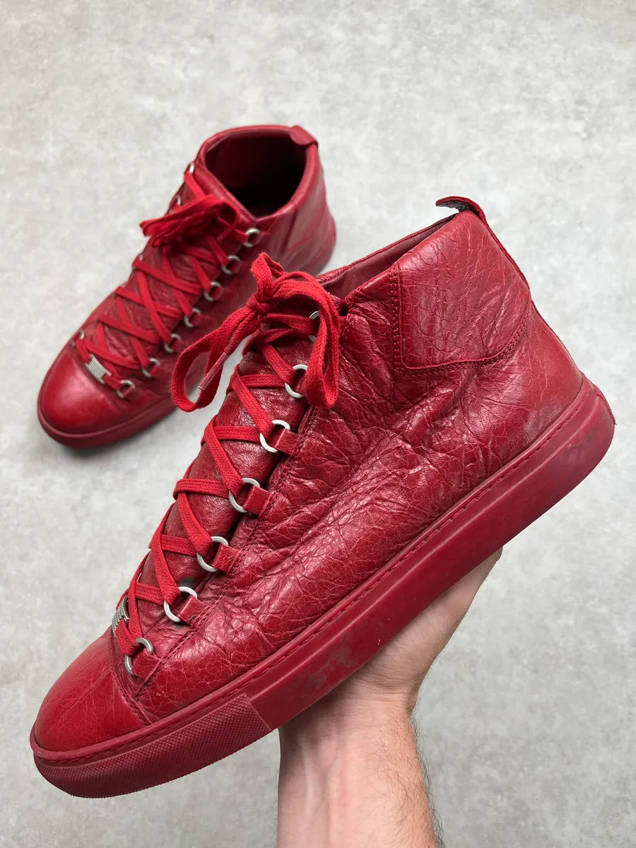 Balenciaga Arena Red Leather High Sneakers kJzYXhZ 0