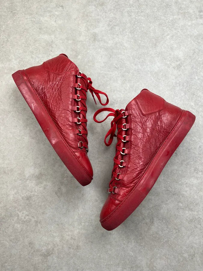 Balenciaga Arena Red Leather High Sneakers kJzYXhZ 2