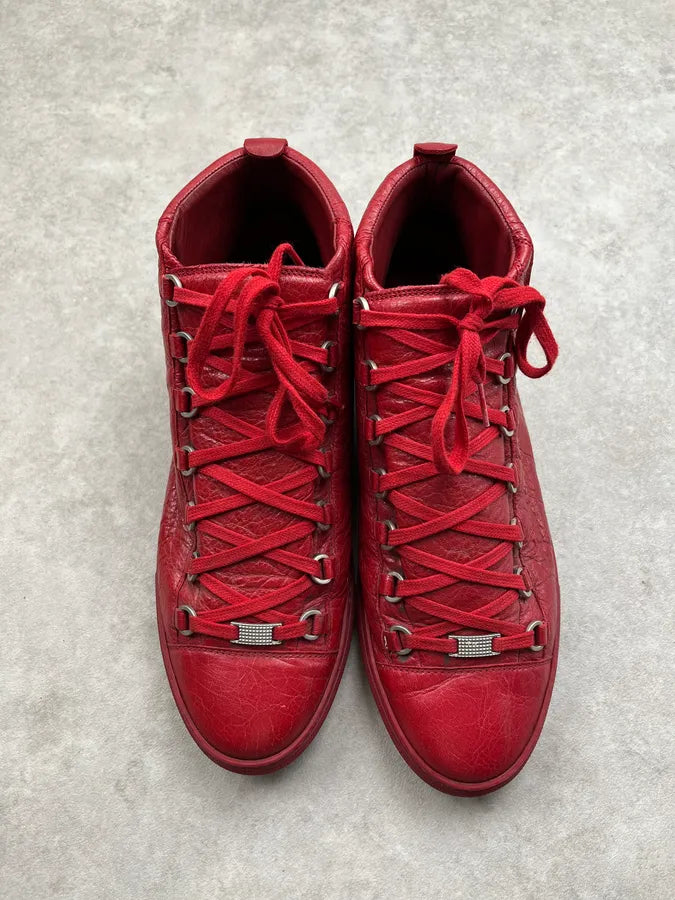 Balenciaga Arena Red Leather High Sneakers kJzYXhZ 3