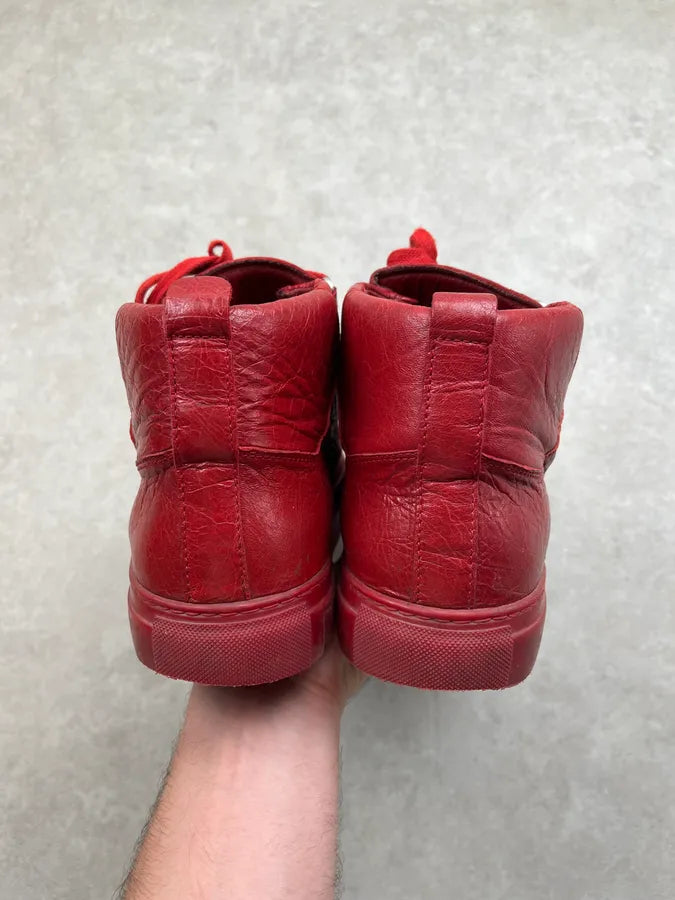 Balenciaga Arena Red Leather High Sneakers kJzYXhZ 4